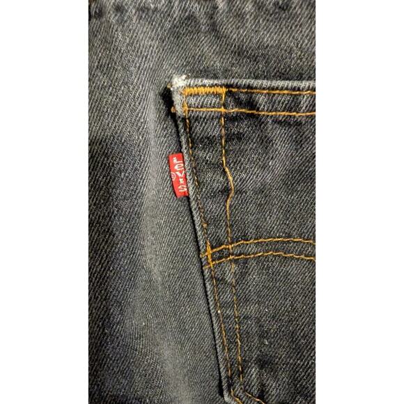 Levis 501 Jeans Mens 36x30 Pants Black Wash Workwear Faded Button Fly #499 - Picture 11 of 14